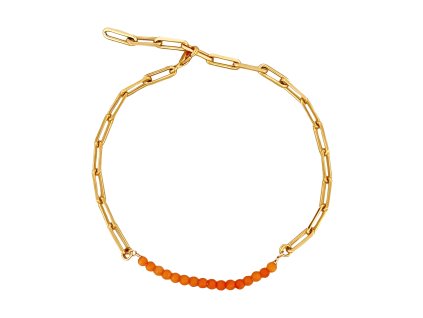 Náramek Orange Beads Wire