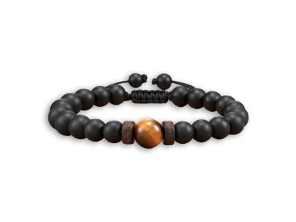 Pánský trendy shamballa náramek z achátu a tygřího oka