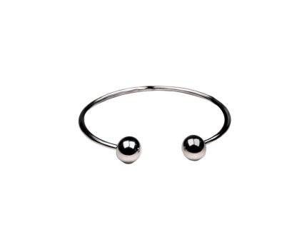 Dámský otevřený náramek bangle z oceli s ozdobnými kuličkami.