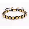 Atraktivní trendy shamballa náramek z pozlacených destiček oceli