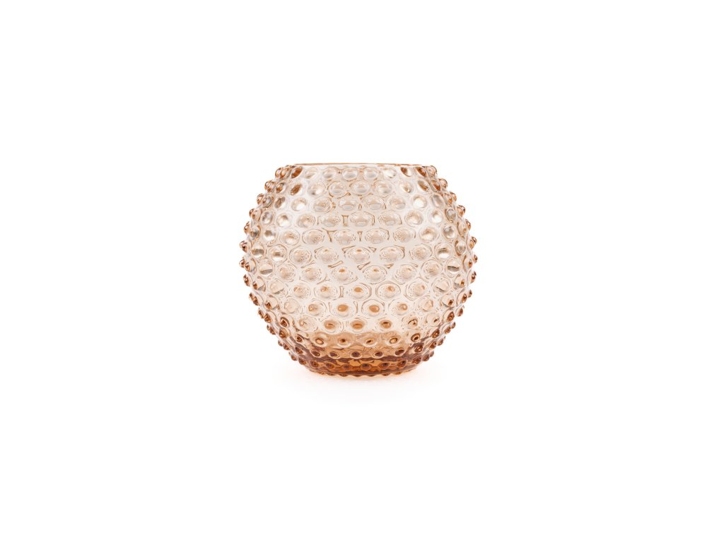 3045 4 hobnail globe vase 18 cm new brown