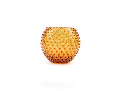 1330 2 hobnail globe vase 18 cm amber
