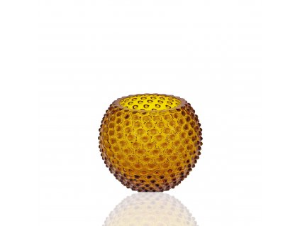 Hobnail Globe Vase 18 cm Amber