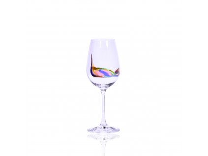 Hand Painted Verona White Wine 350 ml Stripe Flamingo