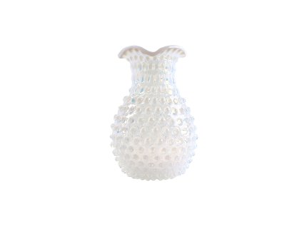 5837 1 opaline hobnail blonde vase 20 5 cm creamy white