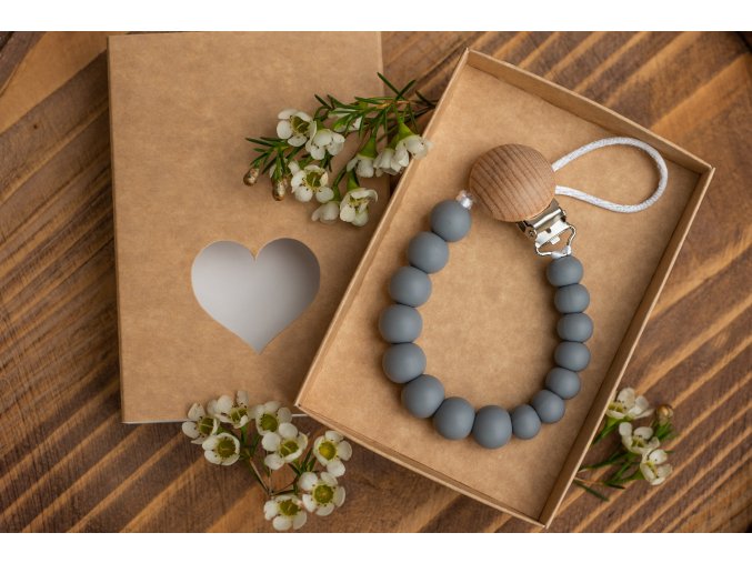 Klip na dudlík *SIMPLE GREY*