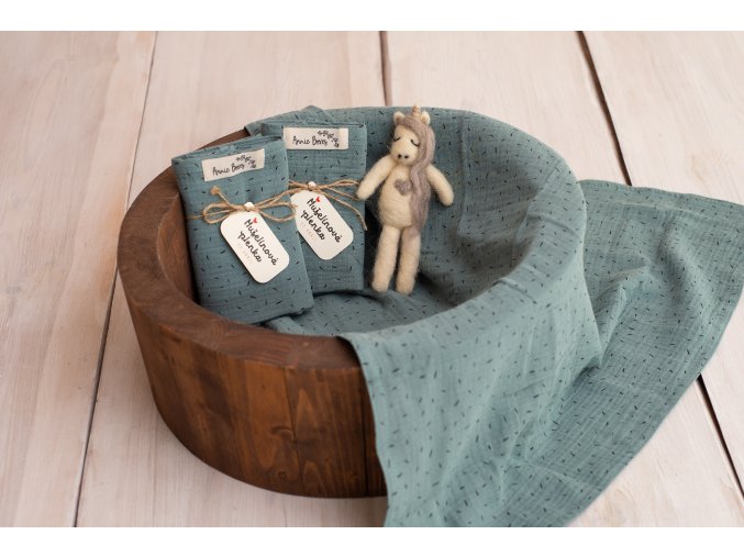 Mušelínová plenka STRIPES *Dusty Mint* (dvojitá gázovina)