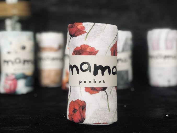 Látková plenka Mamapocket Makové srdce