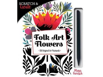Scratch & Create Folk Art Flowers : 20 Original Art Postcards