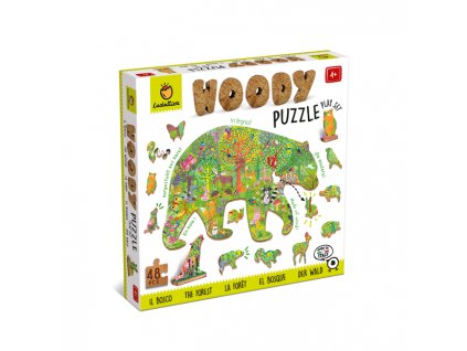 Ludattica: Dřevěné puzzle Lesní zvířátka - 48 dílů
