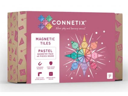 Connetix magnetická stavebnice Geometry Pastel