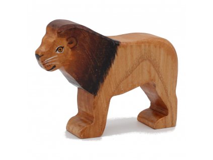 Lion Standing Wooden Figure