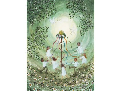 Pohlednice Stavění máje