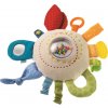 Haba TEX Textilní chrastítko a motorická hračka pro miminka Duhový polštářek od 6 měsíců