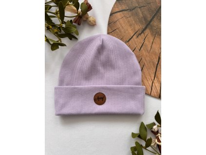 ŽEBROVANÁ ČEPICE - LILA