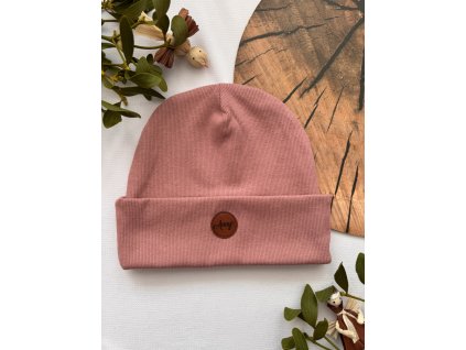 ŽEBROVANÁ ČEPICE -STARORŮŽOVÁ