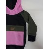 MIKINA "ZÁDA V CAJKU" S KAPSIČKOU- KHAKI/BABY PINK