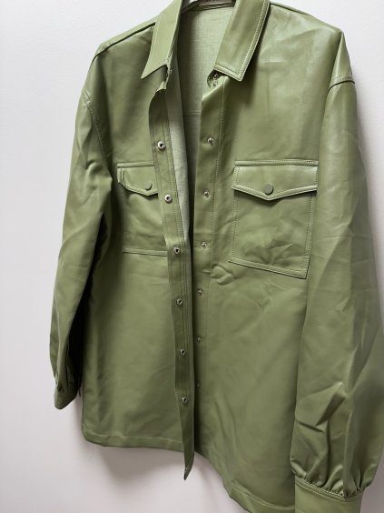 Zelená koženková košile