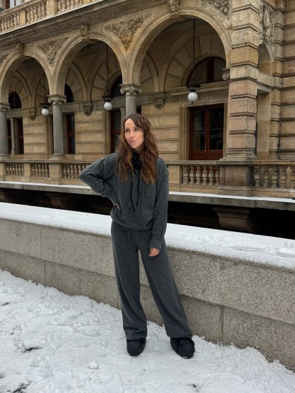 Úpletový set s vlnou – Antracit