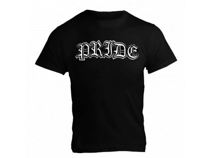 pride black t shirt with white lettering 5percent nutrition 1