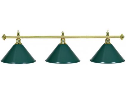 Kulečníková lampa GOLD 3, zelené širmy