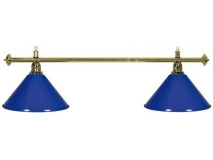 Kulečníková lampa GOLD 2, modré širmy