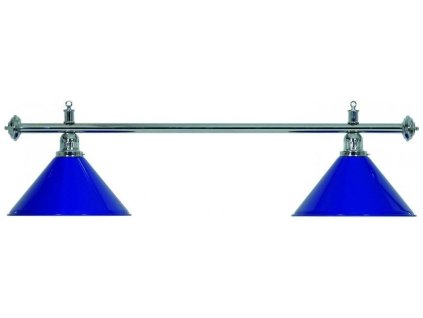 Kulečníková lampa SILVER 2, modré širmy