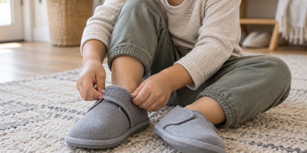 Suchý zip, gumička nebo tkaničky: zapínání dětských přezůvek