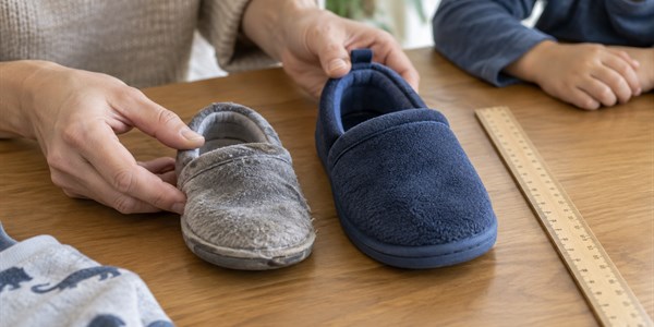 Kdy vyměnit dětské přezůvky: růst nohy a opotřebení