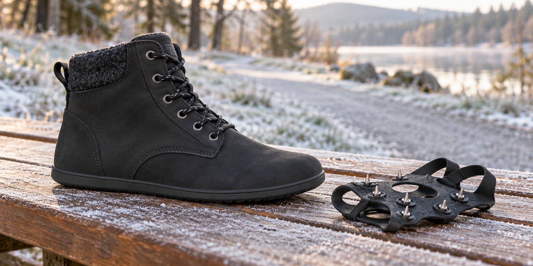 Barefoot shoes slipping on ice? Check grip and traction