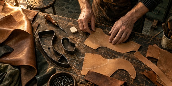 Wie Leder für die Schuhherstellung zugeschnitten und vorbereitet wird