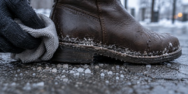 Lederschuhe vor Streusalz im Winter schützen