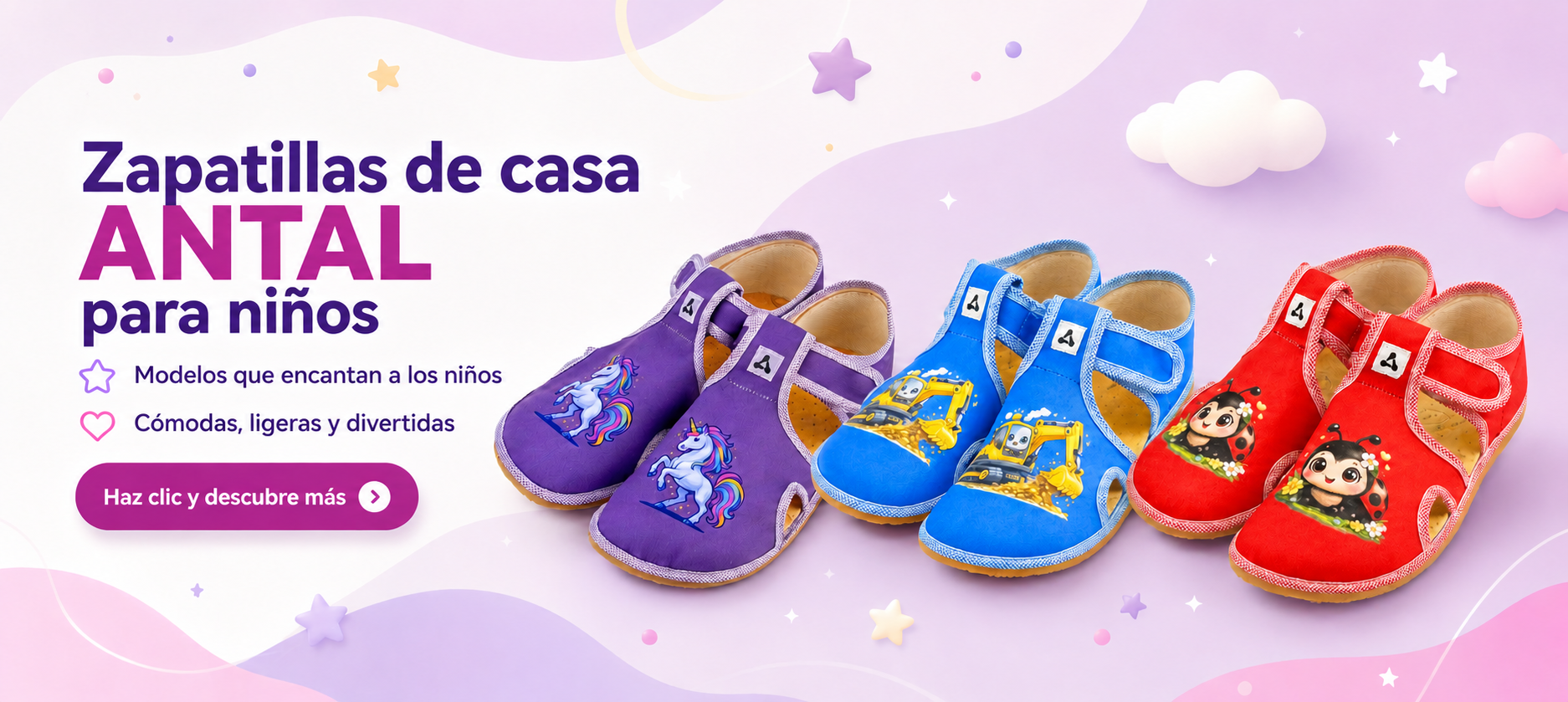 ANTAL Rascal – zapatillas de casa infantiles cómodas, ligeras y divertidas