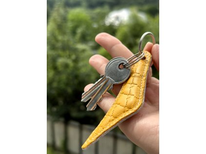 Leather keychain Yellow