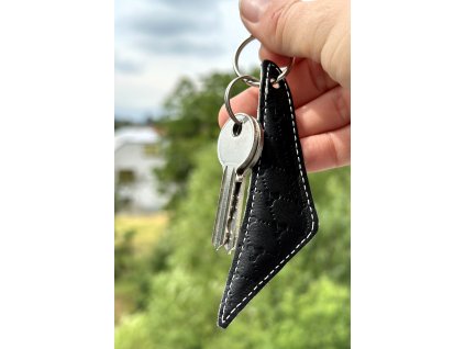 Leather keychain Black