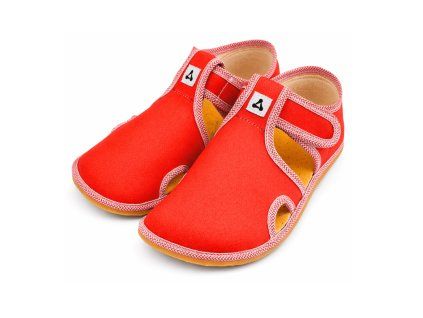 Detské papuče Antal Rascal Basic Red s uzavretou špičkou a suchým zipsom