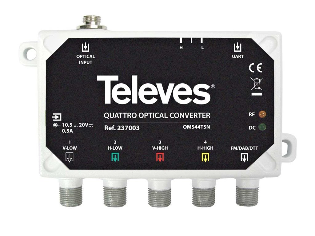 TELEVES 237003 optický převodník Quatro + DVB-T výstup