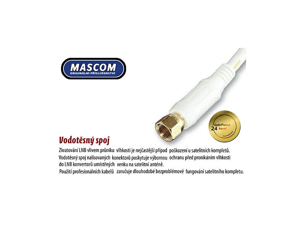 Mascom satelitní kabel 7676-030W, konektory F 3m