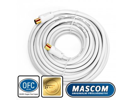 Mascom anténní kabel 7173-100EW, konektory IEC 10m
