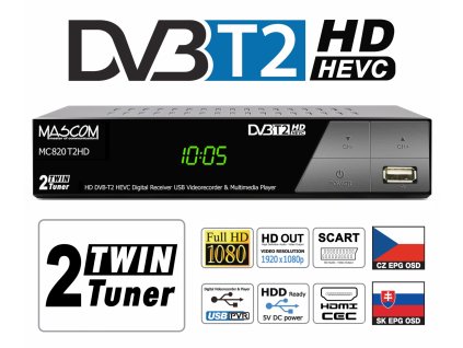 Set-top box DVB-T2, 2 tunery - Antenex