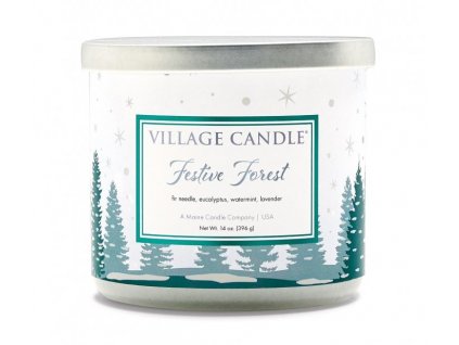 village candle festive forest 396g