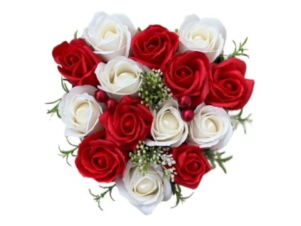 kytice srdce white red2