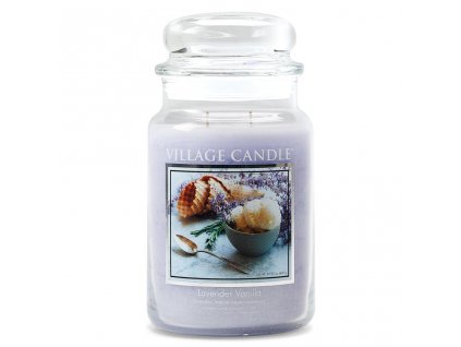 Village Candle Lavender Vanilla 602g Duftkerze im Glas Lavendel und Vanille