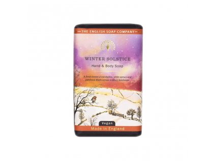 The English Soap Company Winter Solstice 190 g feste Seife mit dem Duft von Fichte, Eukalyptus und Limette