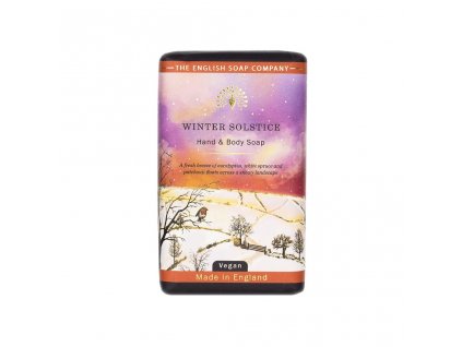 The English Soap Company Winter Solstice hand soap 190g tuhé mýdlo s vůní smrků, eukalyptu a limety