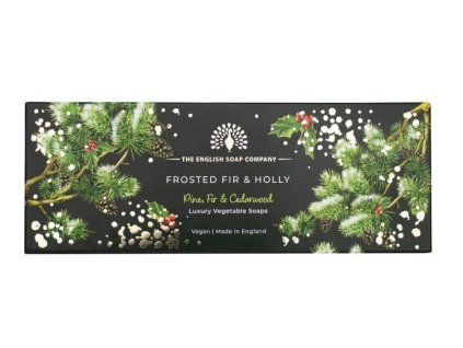 the english soap company frosted fir holly 3x100g