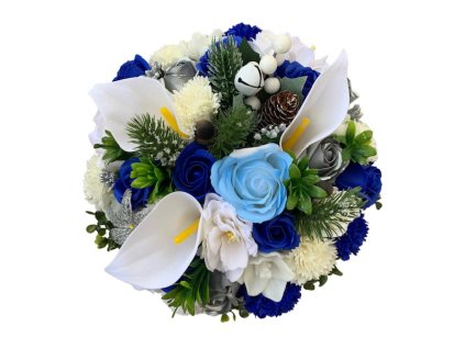 mydlova kytice vanocni modra