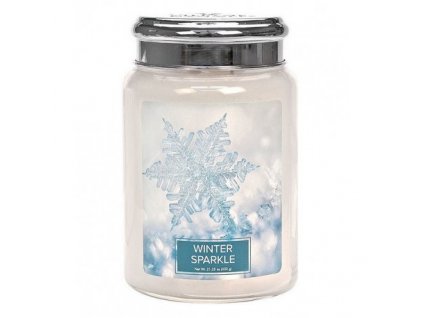 village candle vonna svicka ve skle winter sparkle zimni trpyt 602g