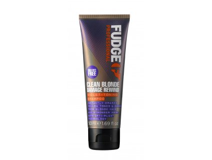 FUDGE Clean Blonde Damage rewind Violet toning shampoo 50ml Anti-Vergilbung Shampoo