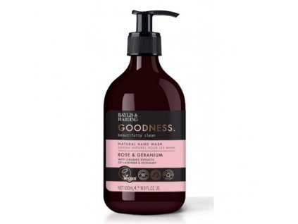 Baylis & Harding Goodness hand wash natural Rose & Geranium tekuté mýdlo 500ml